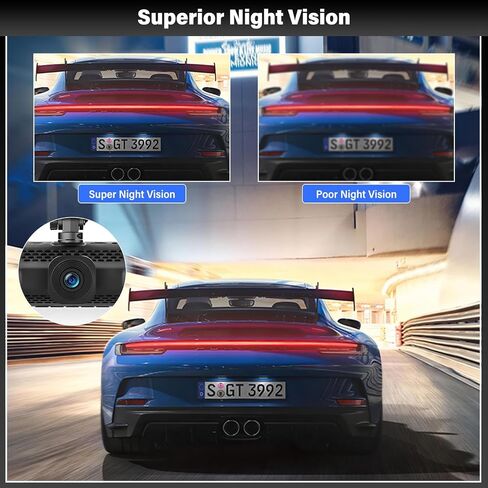 UNITOPSCI 4 Channel 360° Dash Cam Front Rear Inside Left Right, 3 Inch IPS Screen, 8 IR Night Vision, Loop Recording, G-Sensor, Parking Assistance, 24H Parking Monitor in Kuwait