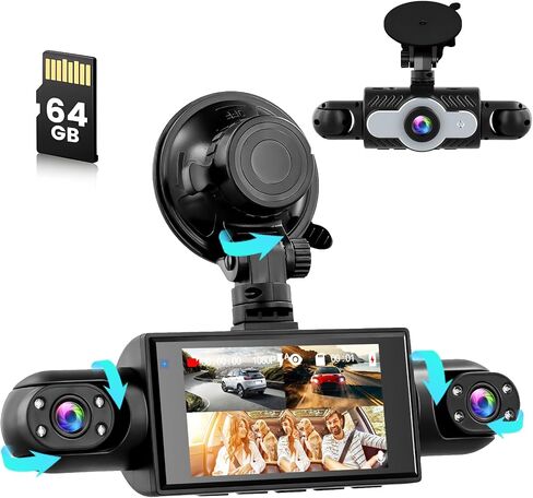 4 Channel 360 Degree View Dash Cam Front and Rear Inside Left Right in Kuwait