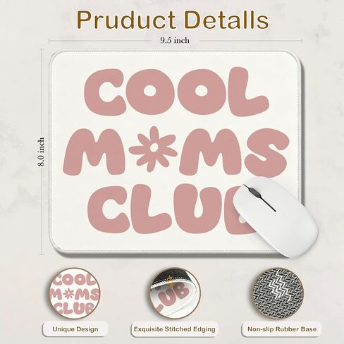 Funny Mom Gifts Mouse Pad 9.5x8 Inch, Mom Birthday Gifts for Daughter Son, Cool Moms Club Pink Mouse Pads for Computer Laptop Desk, Office Desk Accessories in Kuwait