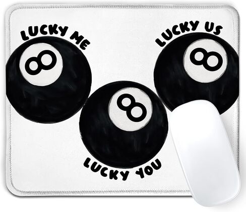 Trendy Retro Lucky 8 Ball Black and White Mouse Pad 9.5x7.9in in Kuwait