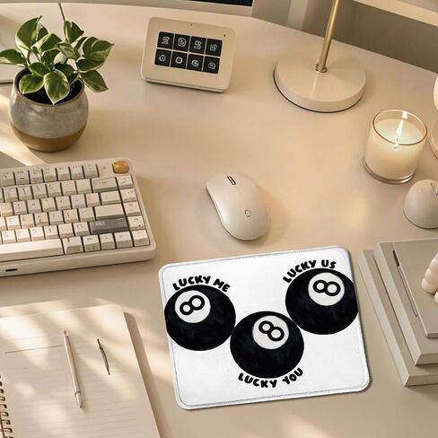 Trendy Retro Lucky 8 Ball Black and White Mouse Pad 9.5x7.9in in Kuwait
