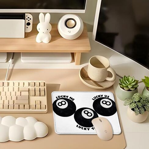 Trendy Retro Lucky 8 Ball Black and White Mouse Pad 9.5x7.9in in Kuwait