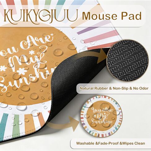 Boho Colorful Sunshine Mouse Pad 9.5x8 Inch, You are My Sunshine Inspirational Mouse Pads for Computer Laptop Office Desk Accessories, Gifts for Women Girls in Kuwait
