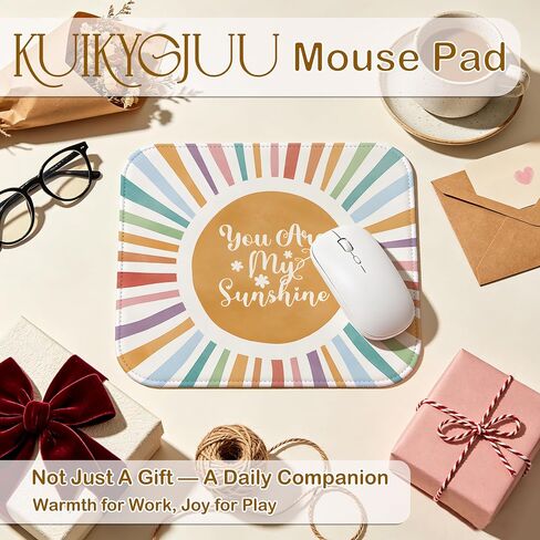 Boho Colorful Sunshine Mouse Pad 9.5x8 Inch, You are My Sunshine Inspirational Mouse Pads for Computer Laptop Office Desk Accessories, Gifts for Women Girls in Kuwait