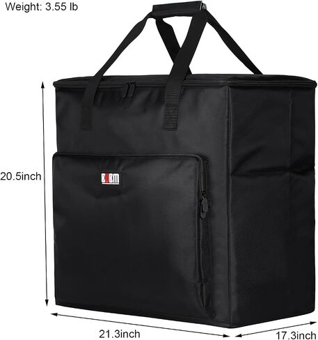 BUBM Desktop Computer Carrying Case, Padded Nylon Carry Tote Bag for Transporting Computer Tower PC Chassis, Keyboard, Cable and Mouse, Desktop Computer+ Monitor Bag, 3 light 24", Travel in Kuwait