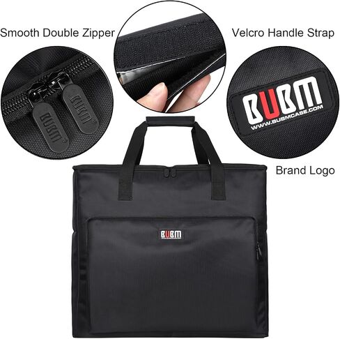 BUBM Desktop Computer Carrying Case, Padded Nylon Carry Tote Bag for Transporting Computer Tower PC Chassis, Keyboard, Cable and Mouse, Desktop Computer+ Monitor Bag, 3 light 24", Travel in Kuwait