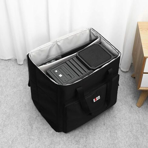 BUBM Desktop Computer Carrying Case, Padded Nylon Carry Tote Bag for Transporting Computer Tower PC Chassis, Keyboard, Cable and Mouse, Desktop Computer+ Monitor Bag, 3 light 24", Travel in Kuwait