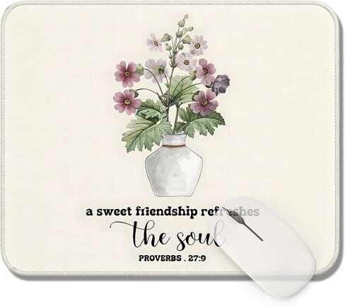 Christian Mouse Pad 9.5x8 Inch, Christian Friendship Gifts for Women, Proverbs 27:9 Bible Verse Mouse Pads for Computer Laptop Desk, Office Desk Accessories in Kuwait