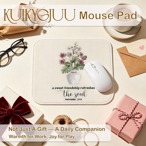 Christian Mouse Pad 9.5x8 Inch, Christian Friendship Gifts for Women, Proverbs 27:9 Bible Verse Mouse Pads for Computer Laptop Desk, Office Desk Accessories in Kuwait