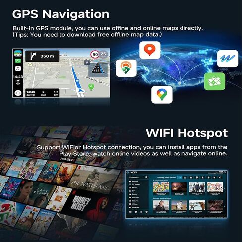 PHEZEN 7 inch Touchscreen Car Stereo for Nissan Rogue 2008-2011, Android 15 Car Radio with Carplay & Android Auto GPS Navigation BT Mirror Link WiFi Backup Camera 2+32G in Kuwait