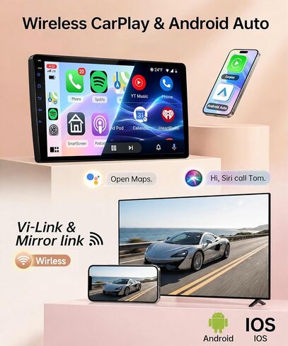 Double Din Car Radio Stereo, Wireless CarPlay Android Auto in Saudi Arabia