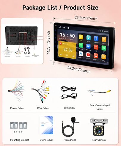 Double Din Car Radio Stereo, Wireless CarPlay Android Auto in Saudi Arabia