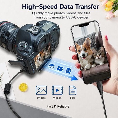 5FT USB Picture Transfer Charging Cable with USB C Connector UC-E6 UC-E16 UC-E17 Compatible with Select Nikon Coolpix & DSLR Cameras, Suitable for Smartphones, Laptops, MacBook with USB C port in Kuwait
