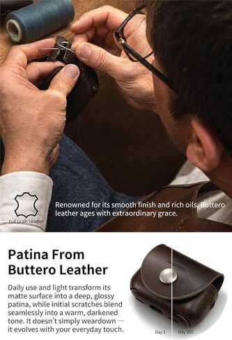 VogDUO Genuine Leather AirPods Pro 3 Case - Handcrafted Wireless Charging Holder, AirPods Pro 3rd gen Case Cover, Premium Holster, Compatible with Apple AirPods Pro 3, Qi and MagSafe Charging (Brown) in Kuwait