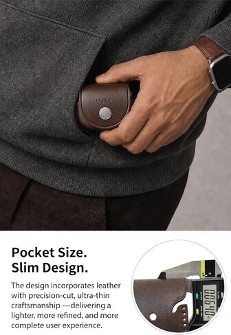 VogDUO Genuine Leather AirPods Pro 3 Case - Handcrafted Wireless Charging Holder, AirPods Pro 3rd gen Case Cover, Premium Holster, Compatible with Apple AirPods Pro 3, Qi and MagSafe Charging (Brown) in Kuwait