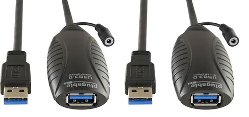 Plugable 10 Meter (32 Foot) USB 3.0 Active Extension Cable with AC Power Adapter, Back-Voltage Protection, and Driverless Technology in Kuwait