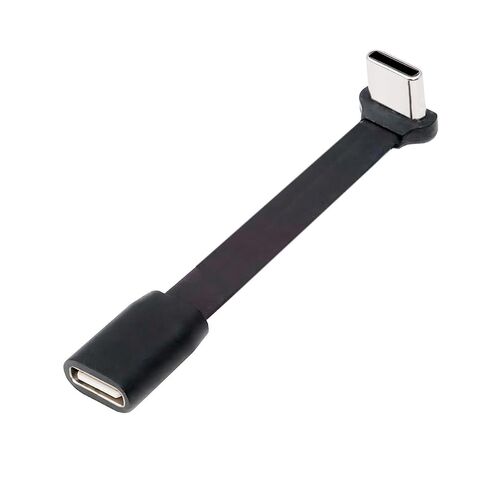 Cable Ultra Slim Flat USB-C Type-C Male to Female Extension Power USB2.0 Data Cable 90 Degree Up Down Angled 65W Fast Charge for Laptop Tablet Phone in Kuwait