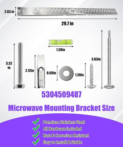 5304509487 Microwave Wall Mount Bracket Plate with Hardware Screws Bolts in Saudi Arabia