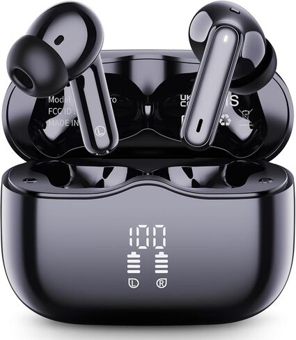 Wireless Earbuds, Bluetooth 5.4 Headphones in Ear with HiFi Stereo Deep Bass, 4 ENC Noise Cancelling Mic Wireless Earphones 40H, in-Ear Earbud Bluetooth Dual LED Display IP7 Waterproof, Dark Blue in Kuwait