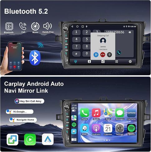 9 inch Touchscreen Car Radio Stereo for Toyota Corolla 2009-2013 Wireless Carplay Android Auto Navi Volume Knob Backup Camera SWC in Saudi Arabia