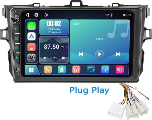 9 inch Touchscreen Car Radio Stereo for Toyota Corolla 2009-2013 Wireless Carplay Android Auto Navi Volume Knob Backup Camera SWC in Saudi Arabia