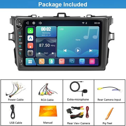 9 inch Touchscreen Car Radio Stereo for Toyota Corolla 2009-2013 Wireless Carplay Android Auto Navi Volume Knob Backup Camera SWC in Saudi Arabia