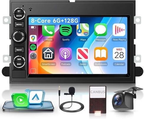 8 Core 6G+128G Car Radio for Ford F150 F250 F350 Explorer Fusion Taurus 2004-2014, Orderich 7" Touch Screen Car Stereo with Wireless CarPlay Android Auto DSP Bluetooth WiFi GPS FM RDS HD Backup Camera in Kuwait