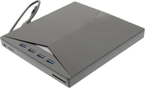 Alasum External DVD Drive USB 3.0 CD Burner Portable DVD Writer for Laptop and Desktop with Plug and Play, Memory Card Slot, Black Plastic Optical Drive in Saudi Arabia