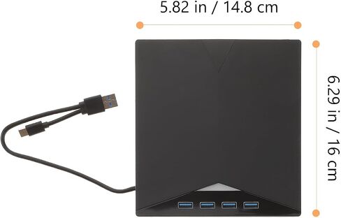 Alasum External DVD Drive USB 3.0 CD Burner Portable DVD Writer for Laptop and Desktop with Plug and Play, Memory Card Slot, Black Plastic Optical Drive in Saudi Arabia
