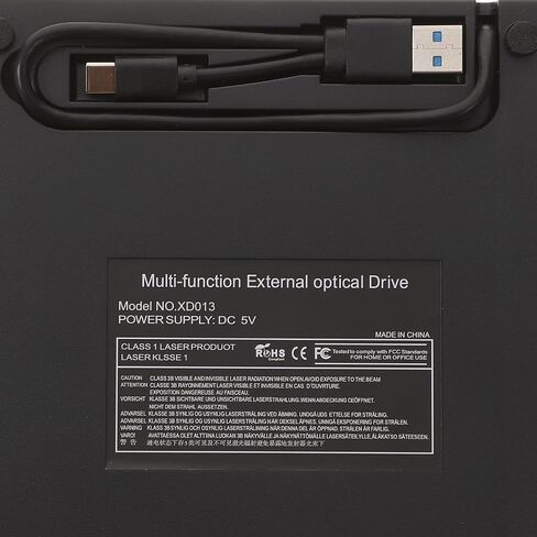 Alasum External DVD Drive USB 3.0 CD Burner Portable DVD Writer for Laptop and Desktop with Plug and Play, Memory Card Slot, Black Plastic Optical Drive in Saudi Arabia