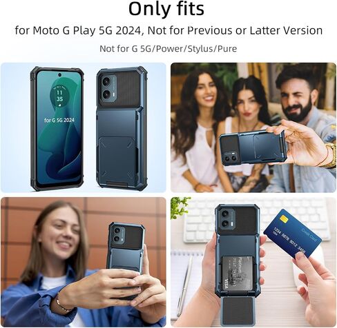 for Moto G 5G 2024 Wallet Case,5 Credit Card Holder for Motorola G in Kuwait