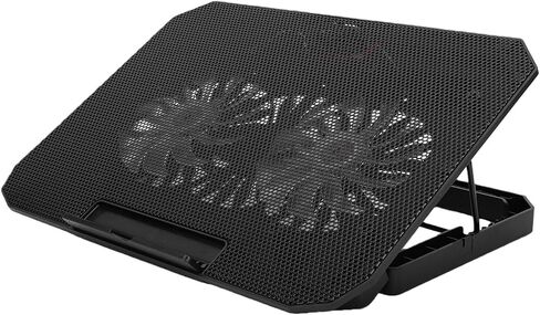 Laptop Cooling Pad Dual Fans Height Adjustable 12-17 Inch in Saudi Arabia