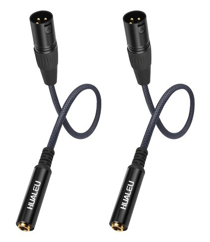 1Ft 6.35 1/4 TRS Female to 3Pin XLR Male Balance Adapter-2Pack Blue in Kuwait