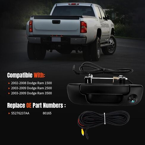 LCWRGS Tailgate Handle with Backup Camera Fits for 2002-2009 Dodge Ram in Kuwait