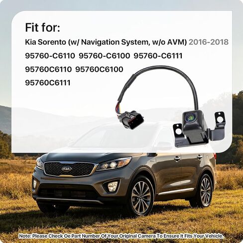 95760-C6110 Rear View Camera Replacement for Kia Sorento w/o AVM, w/Navigation System 2016-2018, OE Backup Cam Replaces 95760-C6100 95760-C6111 95760C6110 95760C6100 95760C6111 by GreenYi in Kuwait