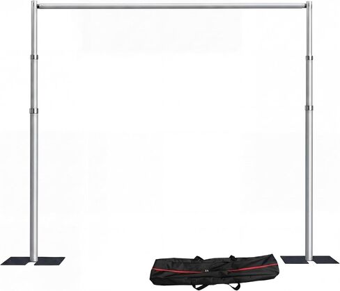 SLOW DOLPHIN 12x10ft(Width x Height) Pipe and Drap Backdrop Stand Kit,Heavy Duty Adjustable Frame Backdrop Stand for Event, Birthday Party, displays and Wedding Decoration in Kuwait