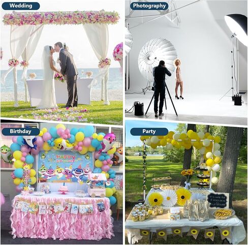 SLOW DOLPHIN 12x10ft(Width x Height) Pipe and Drap Backdrop Stand Kit,Heavy Duty Adjustable Frame Backdrop Stand for Event, Birthday Party, displays and Wedding Decoration in Kuwait