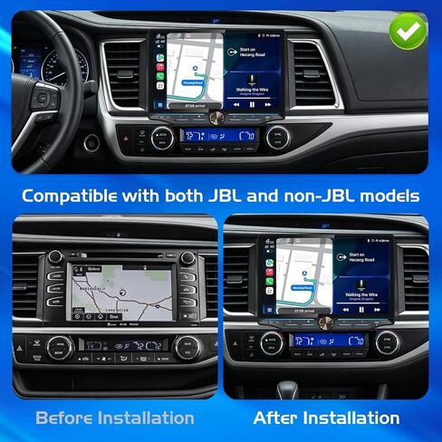Upgraded 8-Core Car Radio Stereo for Toyota Highlander 2014-2019, 4GB+64GB Head Unit with 1280×800 HD 10.1" Touchscreen with Wireless CarPlay Android Auto, Knob Buttons, Factory Camera SWC Compatible in Kuwait