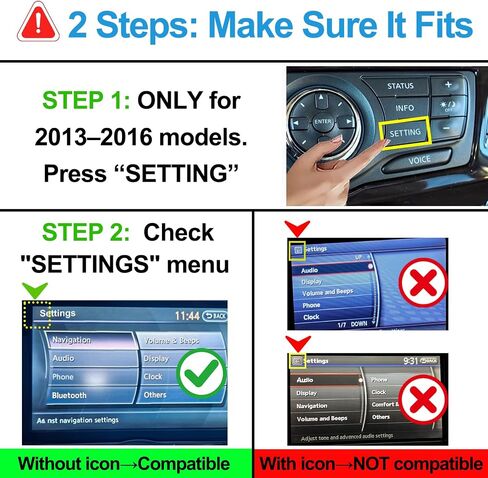 Wireless CarPlay & Android Auto Retrofit Kit for Nissan Pathfinder 2013-2016, Check Car Settings Menu Icon Before Buying in Kuwait