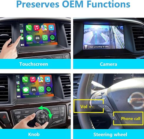 Wireless CarPlay & Android Auto Retrofit Kit for Nissan Pathfinder 2013-2016, Check Car Settings Menu Icon Before Buying in Kuwait