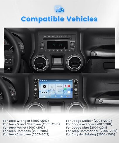 [4GB+64GB] Car Stereo for Jeep Wrangler 2007-2017 in Kuwait