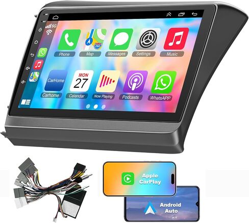 Car Radio Stereo for Honda Civic 2012 2013 2014 2015, Build in Wireless/Wire Carplay & Android Auto Support Bluetooth, Back-up Camera,FM Radio,SWC,9 Inch QLED Touch Screen in Kuwait