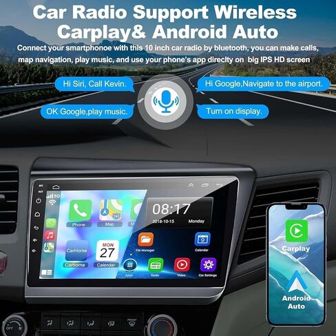 Car Radio Stereo for Honda Civic 2012 2013 2014 2015, Build in Wireless/Wire Carplay & Android Auto Support Bluetooth, Back-up Camera,FM Radio,SWC,9 Inch QLED Touch Screen in Kuwait