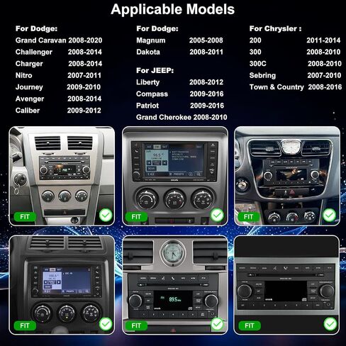 5GWiFi Upgrade Car Radio for Dodge Avenger Challenger 2008-2014, Grand Caravan 2008-2020, RAM 1500/2500/3500 2009-2012, 7inch Touch screen Car Stereo Receivers Wireless Carplay Android Auto GPS Camera in Kuwait