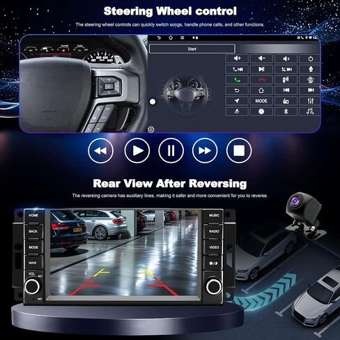 5GWiFi Upgrade Car Radio for Dodge Avenger Challenger 2008-2014, Grand Caravan 2008-2020, RAM 1500/2500/3500 2009-2012, 7inch Touch screen Car Stereo Receivers Wireless Carplay Android Auto GPS Camera in Kuwait