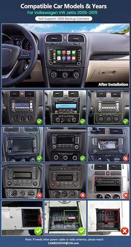 Car Stereo for Volkswagen VW Jetta 2006-2015, Wireless CarPlay Android Auto in Kuwait