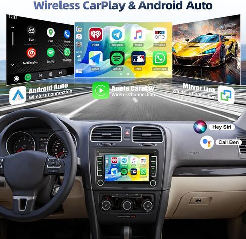 Car Stereo for Volkswagen VW Jetta 2006-2015, Wireless CarPlay Android Auto in Kuwait