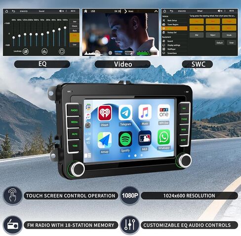 Car Stereo for Volkswagen VW Jetta 2006-2015, Wireless CarPlay Android Auto in Kuwait