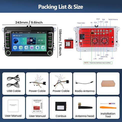 Car Stereo for Volkswagen VW Jetta 2006-2015, Wireless CarPlay Android Auto in Kuwait