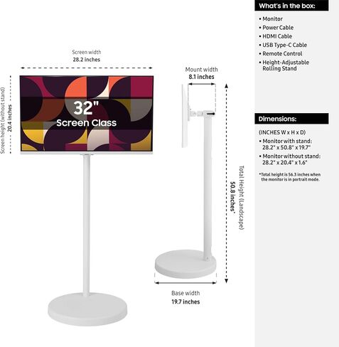 Samsung 32" The Movingstyle Essential 4K UHD Smart Monitor in Kuwait
